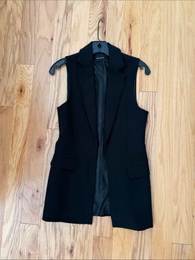 Zara Black Sleeveless Tailored Blazer Vest
